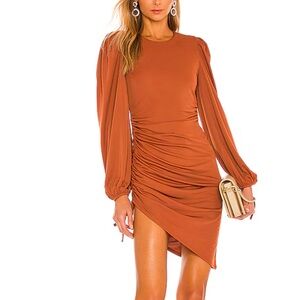 Lover + Friends Suki Rust Orange Asymmetrical Dress size M